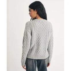 Nobodys Child Crew Neck Relaxed Fit Long Sleeve Sweater in Grey