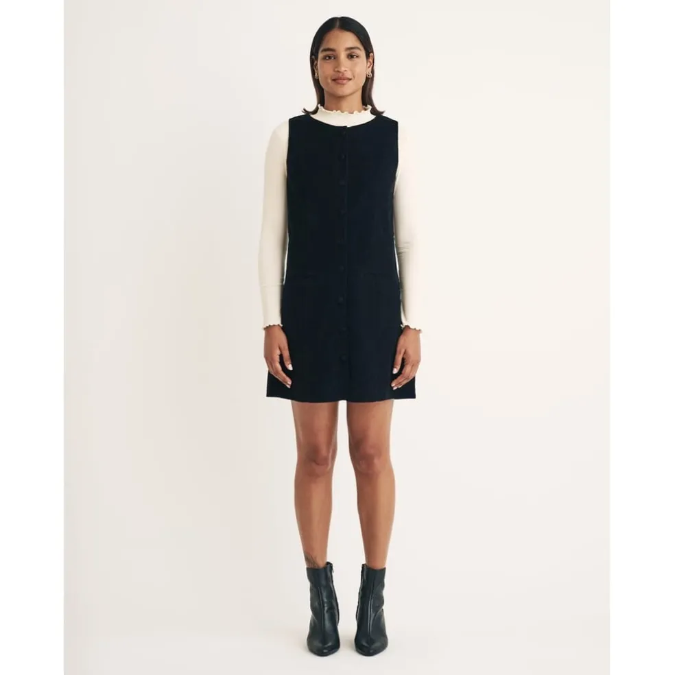 Nobodys Child Ned Crew Neck Mini A-Line Dress in Black