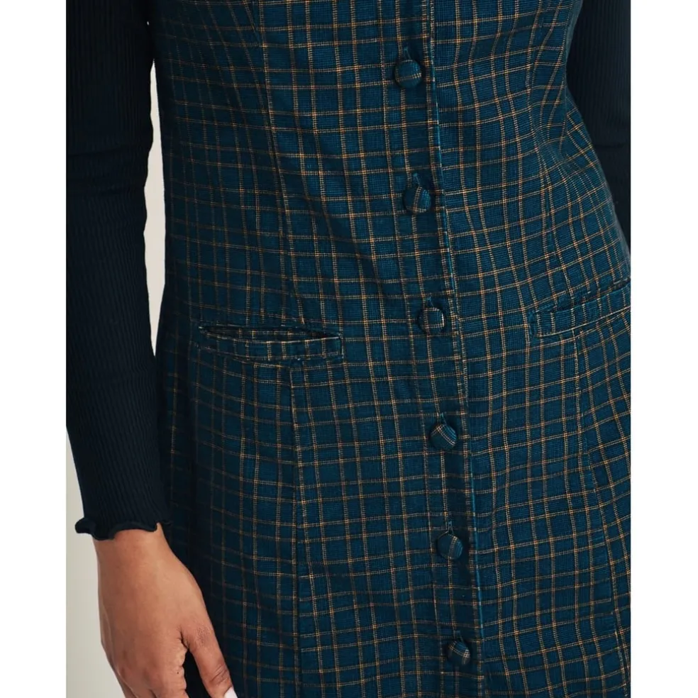 Nobodys Child Ned Crew Neck Mini A-Line Dress in Blue