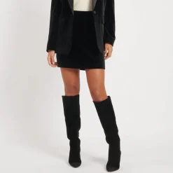 Nobodys Child Ragusa Velvet Mini Skirt in Black