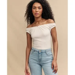 Nobodys Child Savannah Bardot Top in White
