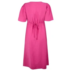 Nobodys Child Square Neck Midi A-Line Dress in Pink