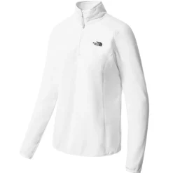 North Face 100 Glacier Quarter Zip Fleece in White