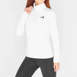 North Face 100 Glacier Quarter Zip Fleece in White