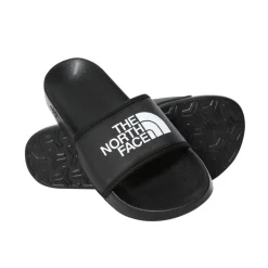 North Face Logo Print Base Slides in Black