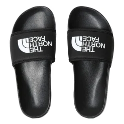North Face Logo Print Base Slides in Black