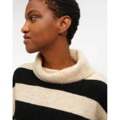 Object Nina Turtleneck Relaxed Fit Sweater in Beige