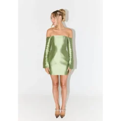 Odd Muse Om The Ultimate Muse Off-The-Shoulder Mini A-Line Dress in Green