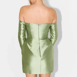 Odd Muse Om The Ultimate Muse Off-The-Shoulder Mini A-Line Dress in Green