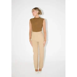 Odd Muse The Ultimate Muse Straight Leg Trousers in Beige