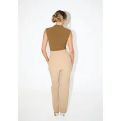 Odd Muse The Ultimate Muse Straight Leg Trousers in Beige