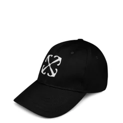 Off White Arrow Embroidered Cap in Black