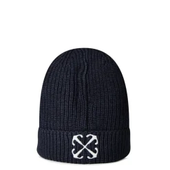 Off White Arrow Ribbed Beanie in Blue