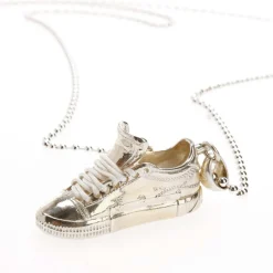 Off White Arrow Vulcanized Necklace in Silver