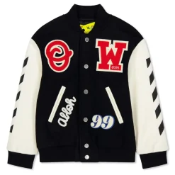 Off White Bomber Lettering Short Jacket in Black