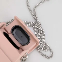 Off White Burrow Airpods Case in Pink