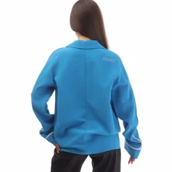 Off White Cady Long Sleeve Pyjama Shirt in Blue-White