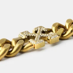 Off White Chain Bracelet in Gold