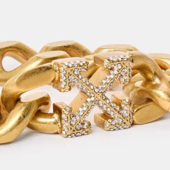 Off White Chain Bracelet in Gold