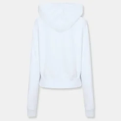 Off White Cropped Hoodie in White