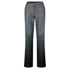 Off White Crystal Embellished Flared Leg Trousers in Black