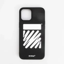 Off White Diag iPhone 12 Pro Max Cover in Black-White