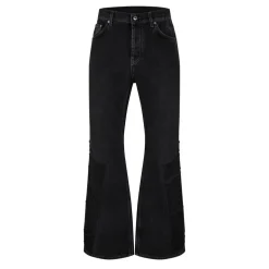 Off White Diagonal Flared Jeans in Black