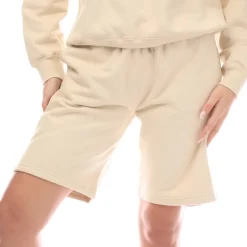 Off White Diagonal Sweat Shorts in Beige