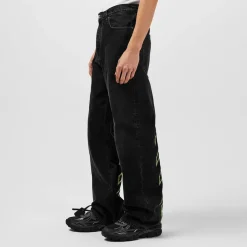 Off White Diagonals Relax Jeans in Black