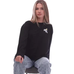 Off White Flower Arrow Long Sleeve Over T-Shirt in Black