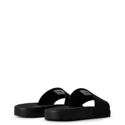 Off White Flower Sliders in Black