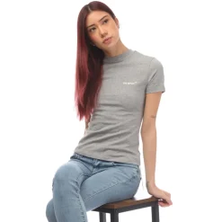 Off White Helvetica Fitted T-Shirt in Grey White