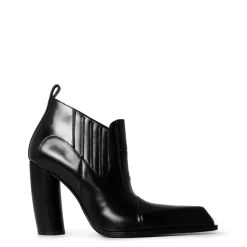Off White High Heel Ankle Boots in Black