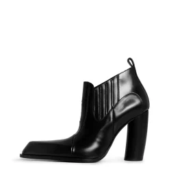 Off White High Heel Ankle Boots in Black