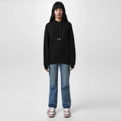 Off White Hooded Regular Fit Sweatshirt in Black