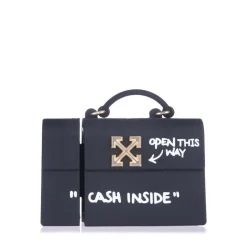 Off White Jitney Airpods Case in Black
