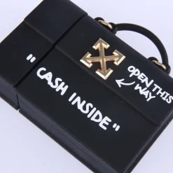 Off White Jitney Airpods Case in Black