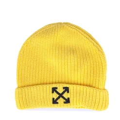 Off White Juniors Arrow Beanie in yellow black