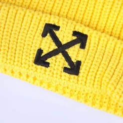 Off White Juniors Arrow Beanie in yellow black