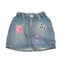 Off White Juniors Monster Denim Skirt in Blue