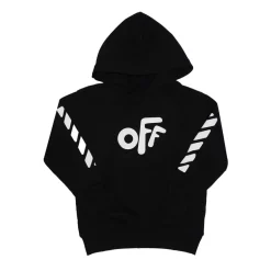 Off White Juniors Rounded Hoodie in Black-White