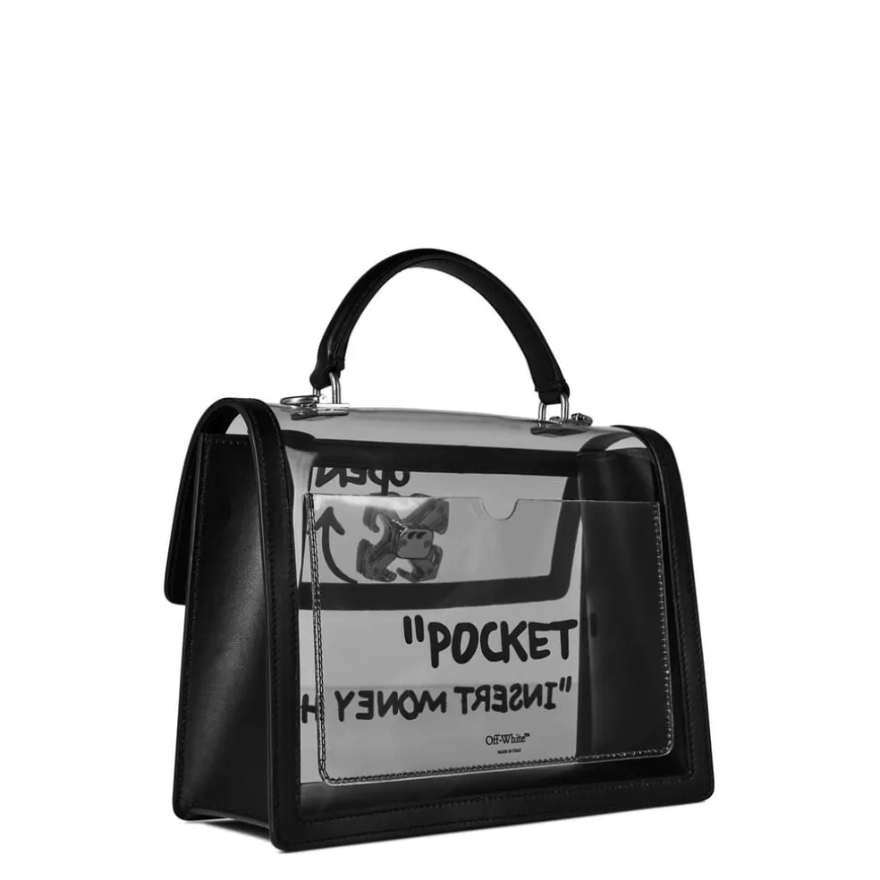 Off White Lettering Graphic Print Top Handle Handbag in Multi