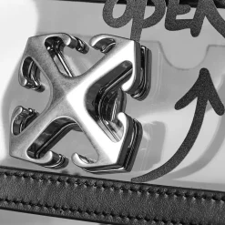 Off White Lettering Graphic Print Top Handle Handbag in Multi