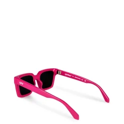 Off White Logo Print Square Frame Sunglasses in Purple