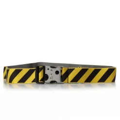 Off White Meteor Tuc Stripe Tape Belt in yellow black