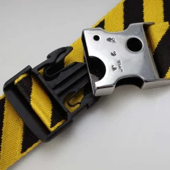 Off White Meteor Tuc Stripe Tape Belt in yellow black