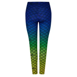 Off White Mono Leggings in Green