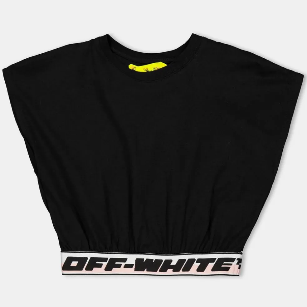 Off White Off Crop Band Tee in Black