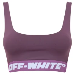 Off White Off Logo Band Bra in Purple