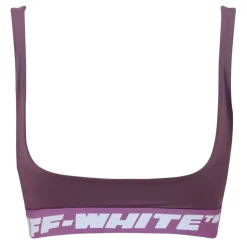 Off White Off Logo Band Bra in Purple